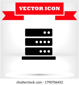 Server vector icon , lorem ipsum Flat design