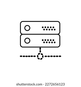 Server Vector Icon, Outline Vector illustration.