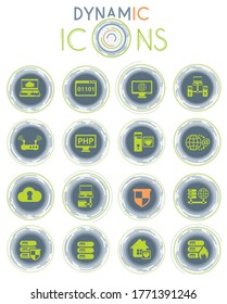 server vector icons on white background with dynamic lines for animation for web and user interface design