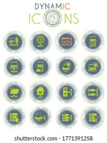 server vector icons on white background with dynamic lines for animation for web and user interface design