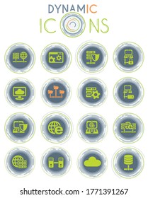 server vector icons on white background with dynamic lines for animation for web and user interface design