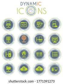 server vector icons on white background with dynamic lines for animation for web and user interface design