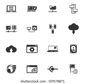 server vector icons for user interface design