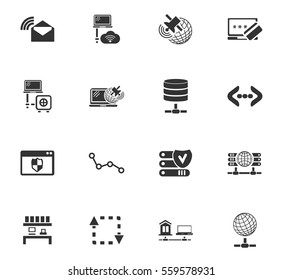 server vector icons for user interface design