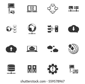 server vector icons for user interface design