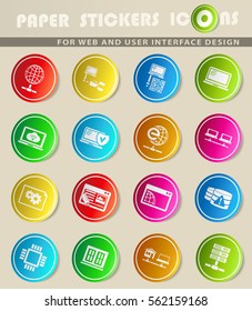 server vector icons for user interface design