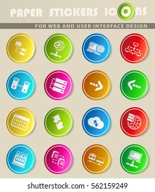 server vector icons for user interface design