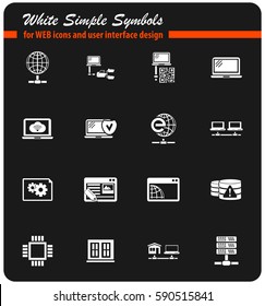 server vector icons for user interface design
