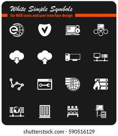 server vector icons for user interface design