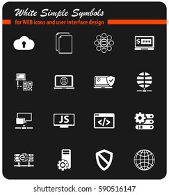 server vector icons for user interface design