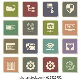 server vector icons for user interface design
