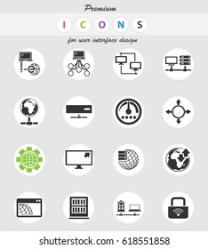 server vector icons for user interface design