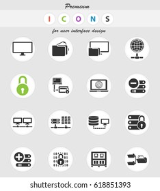 server vector icons for user interface design
