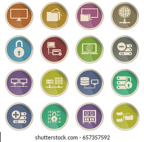 server vector icons for user interface design
