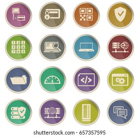 server vector icons for user interface design