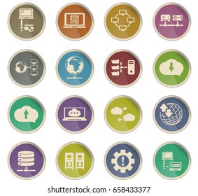 server vector icons for user interface design