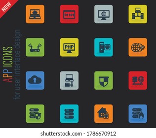 server vector icons for web and user interface design