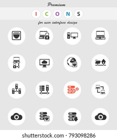 server vector icons for web and user interface design