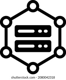 server vector illustration isolated on a transparent background. glyph vector icons for concept or web graphics.