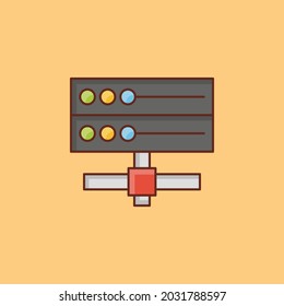 server Vector illustration on a transparent background. Premium quality symbols. Vector Line Flat color  icon for concept and graphic design.