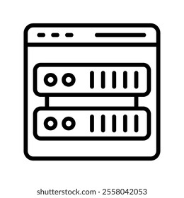 Server Vector Lineal Icon on white background.