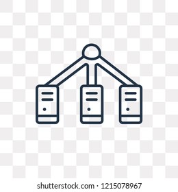 Server vector outline icon isolated on transparent background, high quality linear Server transparency concept can be used web and mobile