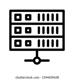 server vector thin line icon 