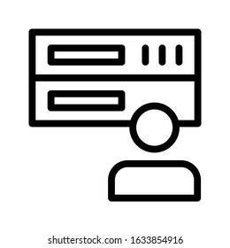 server vector thin line icon 