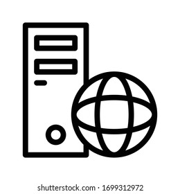 server vector thin line icon 