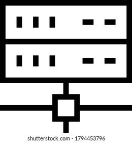 server vector thin line icon 