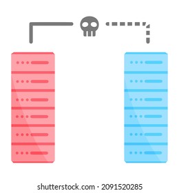 server virus for cybercrime color illustration