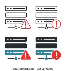 Server warning error icon. Illustration vector