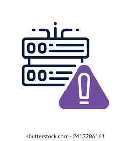 server warning icon. vector dual tone icon for your website, mobile, presentation, and logo design.