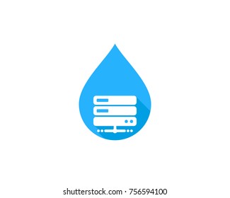 Server Water Icon Logo Design Element