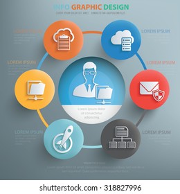 Server and web development  info graphic design,clean vector