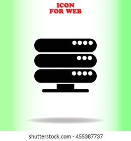 Server web icon. Black illustration on white background