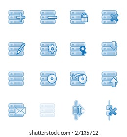 Server web icons, blue series