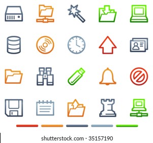Server web icons, colour symbols series