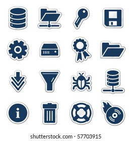 Server web icons, navy sticker series