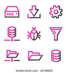 Server web icons, pink contour series
