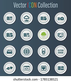 Server web icons for user interface design