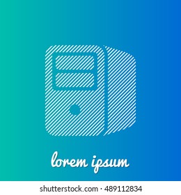 Server White stroke fill with blue & green gradient background Icon / Logo Design
