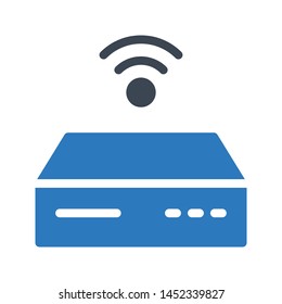 server wifi glyph color vector icon