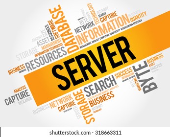 Server word cloud, business concept