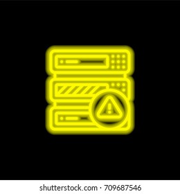 Server yellow glowing neon ui ux icon. Glowing sign logo vector