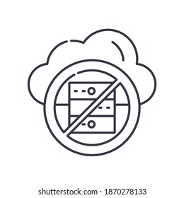 Serverless technology icon, linear isolated illustration, thin line vector, web design sign, outline concept symbol with editable stroke on white background.