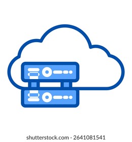 Servers blue color icon. Simple vector icon design in blue color style. Editable vector format