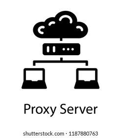 Servers With The Cloud Making Proxy Server Icon 