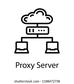 Servers With The Cloud Making Proxy Server Icon 