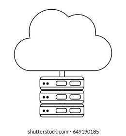 servers with cloud storage related icon image 